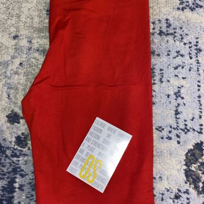 LuLaRoe OS Leggings Solid Bright RED One Size (Fits Size 2-10) Solid Color NWT